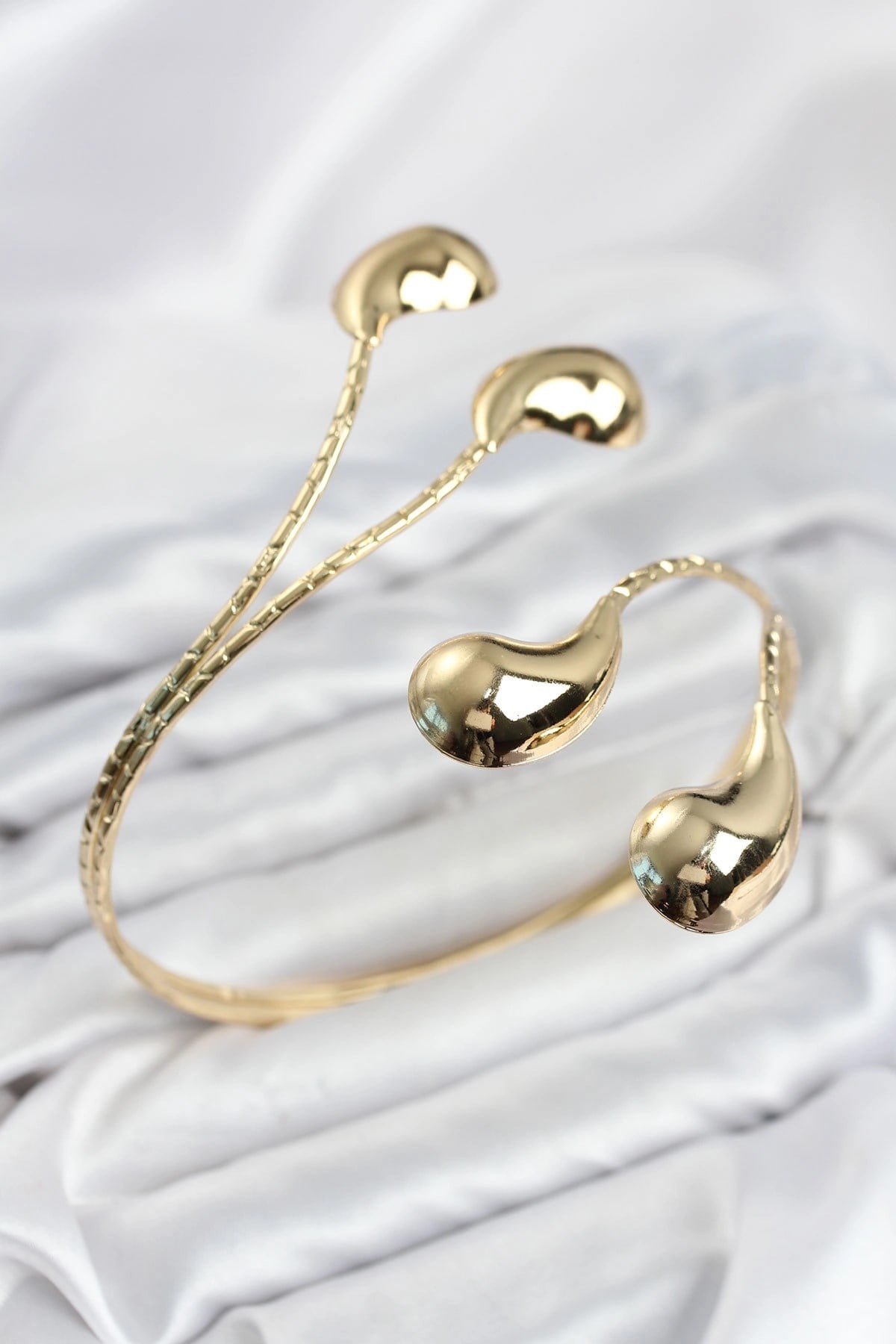 Mey İthalat® Pazu Bileklik Gold Renk Pirinç Damla Model