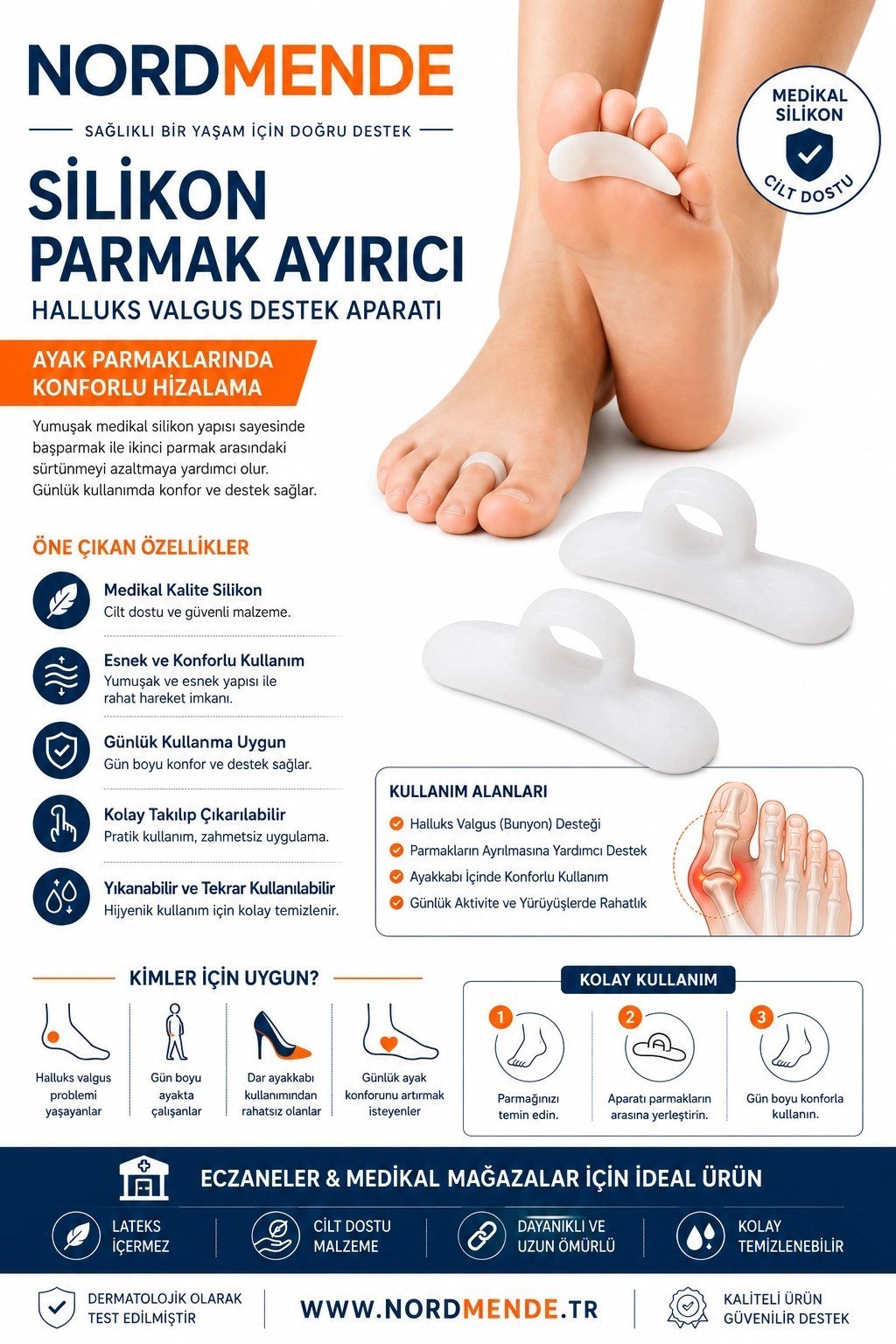 Mey İthalat® Silikon Çekiç Parmak Yastığı BUNYON 12-392