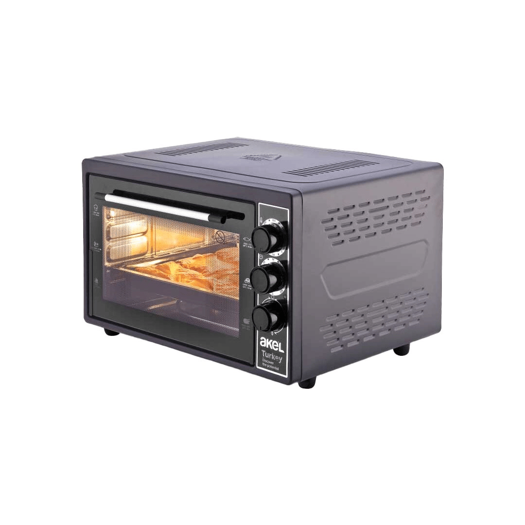 Midi Fırın Kare 38lt Ayarlanabilir Termostat = 50–320°c - Saatli = 0 - 90 Dk Zil 3 Kademe Hız Ayar Emaye Tepsi  50x33x40cm Bx40