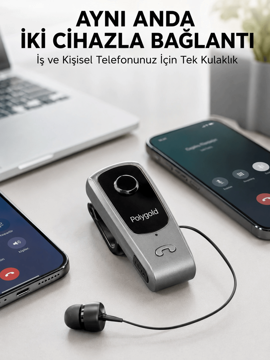 Mikrofonlu ve Ses Kontrollü Kablosuz Kulak İçi Kulaklık