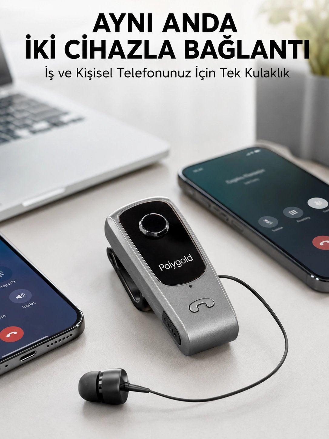 Mikrofonlu ve Ses Kontrollü Kablosuz Kulak İçi Kulaklık