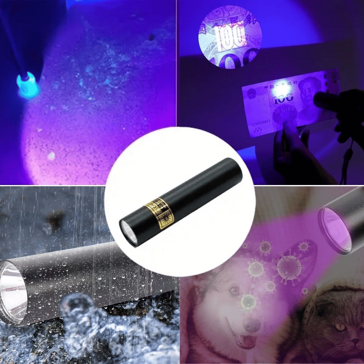 Mini Cep Boy Usb İle Şarj Olan Oje Kurutucu Sahte Para Kontol Led Uv Mor Işık El Feneri Bx40