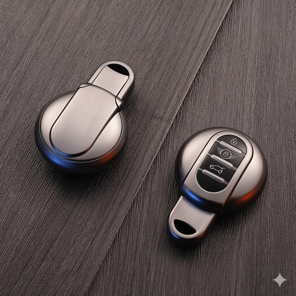 Mini Cooper-S Uyumlu Smart 3 Buton Silikon Oto Anahtar Kumanda Kabı Kılıf Gri