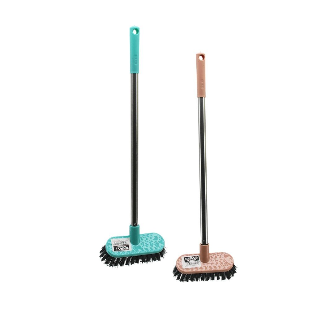 Mini Temizlik Fırçası  Orta Sert Kıllar   Metal Saplı=40cm - 4.5x12.5cm Bx40
