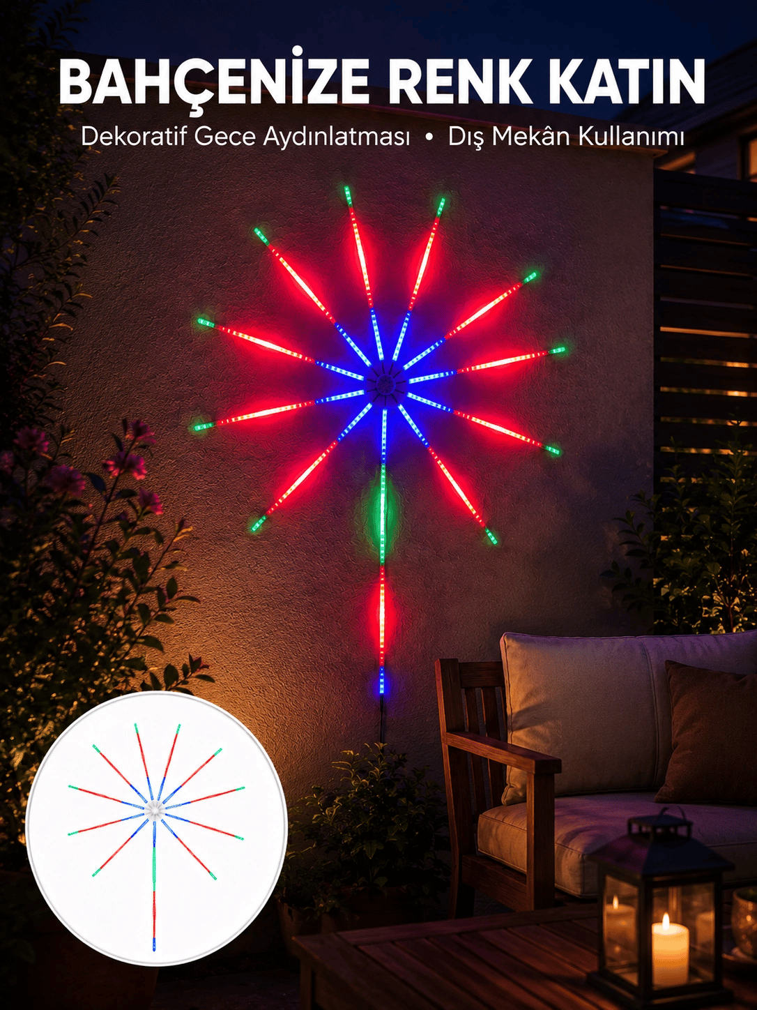 Modüler RGB LED Duvar Işığı  Efektli Uzaktan Kumandalı Yeni Nesil