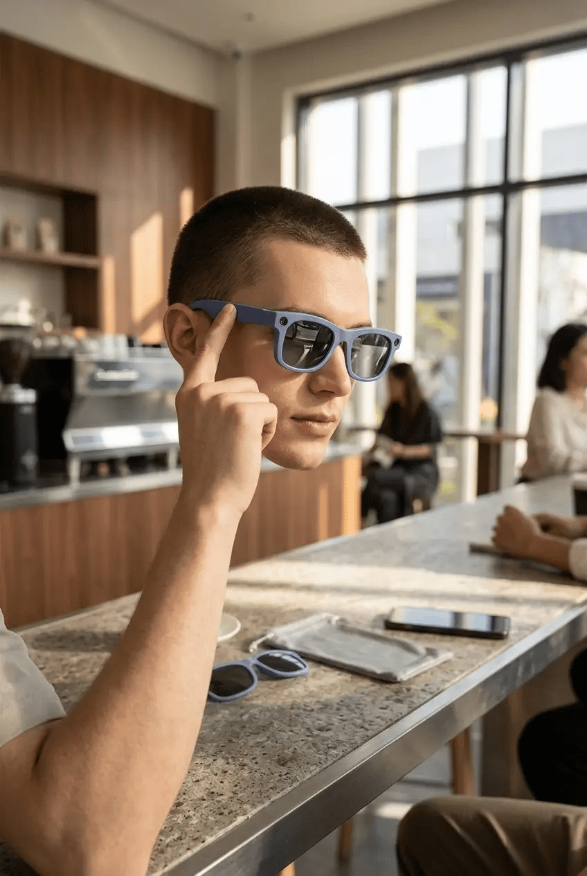 Mor Kameralı Akıllı Gözlük Bluetooth Müzik Telefon Görüşmesi Şık Tasarım
