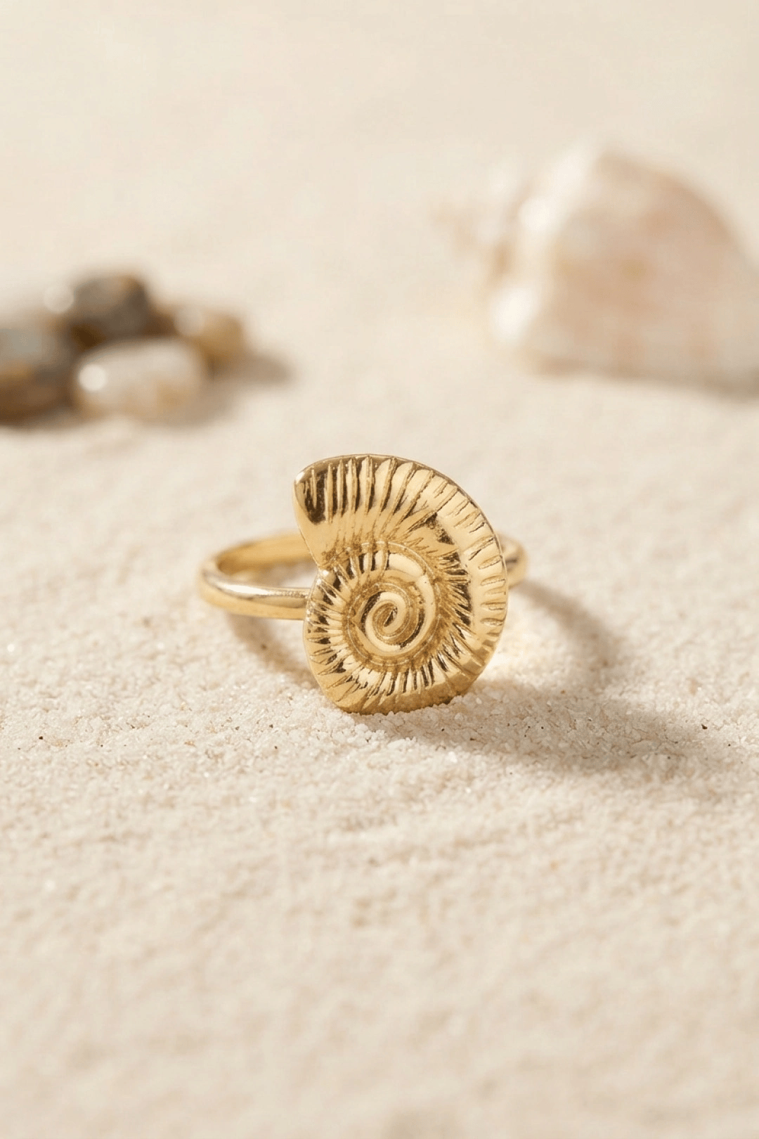 Nautilus Tasarım Gold Renk Kadın Yüzük