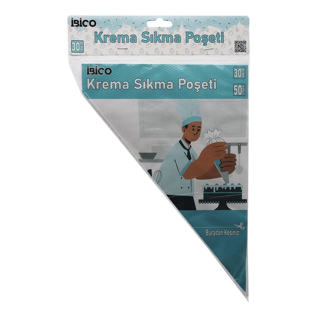 Naylon 30cm 50pcs Krema Sıkma  Poşeti Torbası Bx40
