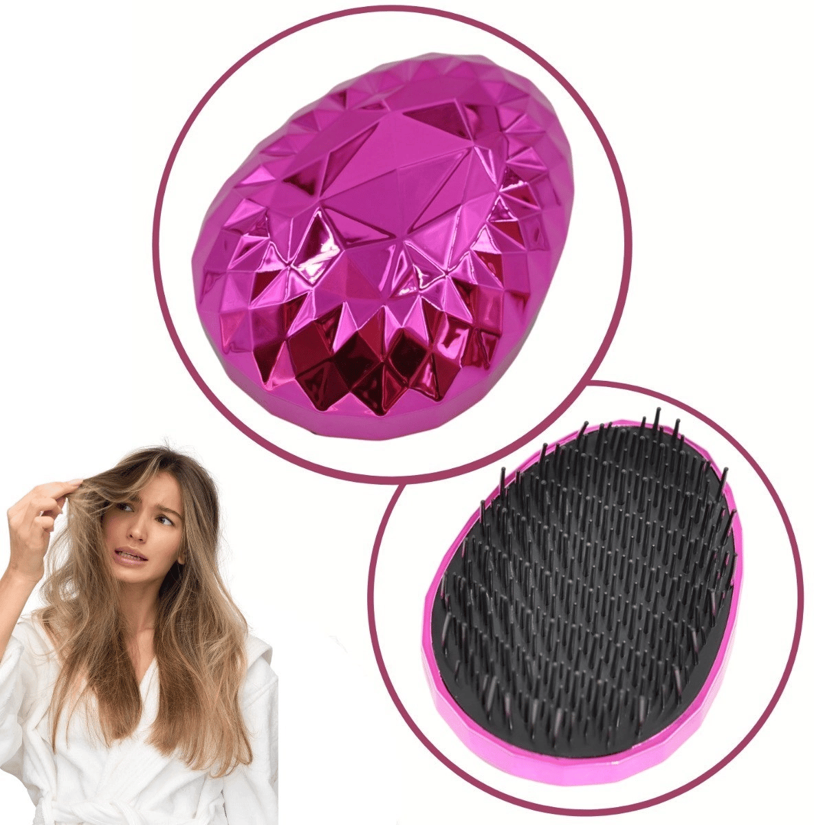 Neon Pembe Düzleştirici Tarak Geniş Aralıklı her Saç Tipine Uygun Fırçalı Saç Düzleştirici Bx40