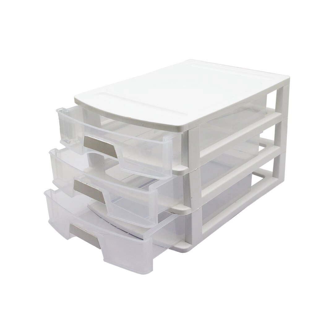 No:3 Çekmece 3 Katlı 35x25.4x22.6cm Siyah Veya Beyaz Gönderilir Bx40