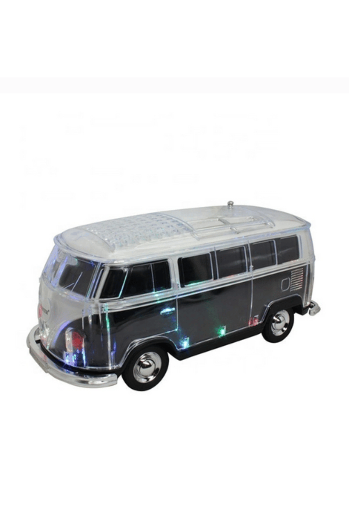 Nostaljik minibüs tasarımlı siyah bluetooth hoparlör FM radyo SD kart USB destekli