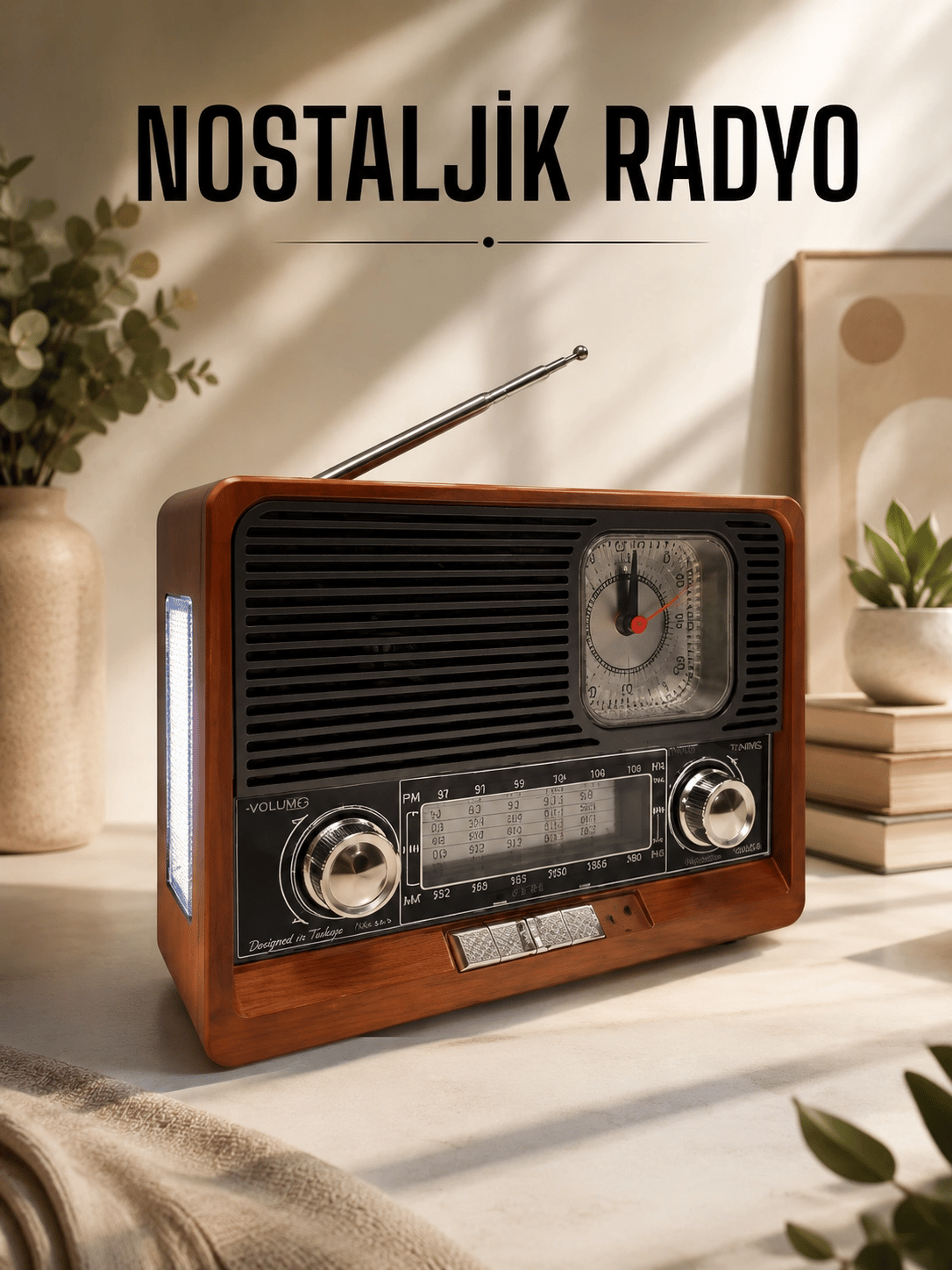 Nostaljik Radyo USB,AUX Ve SD Kart Girişli Bluetooth Bağlantılı