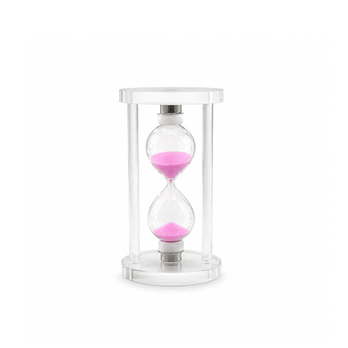 Orta Cam Kum Saati Cam Standlı= Çap: 6.8cm-yükseklik: 12cm Bx40