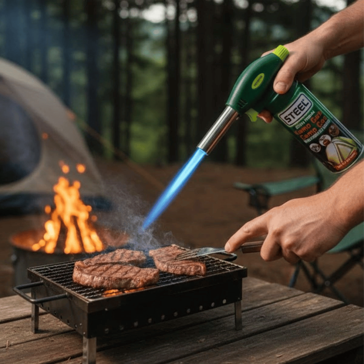 Outdoor Kamp, Piknik Ve Tamir İşleri İçin Kamp Gazı Seti – Taşınabilir Pürmüz Alev Tabancası Ve Yüksek Performanslı Gaz Kartuşu Bx40