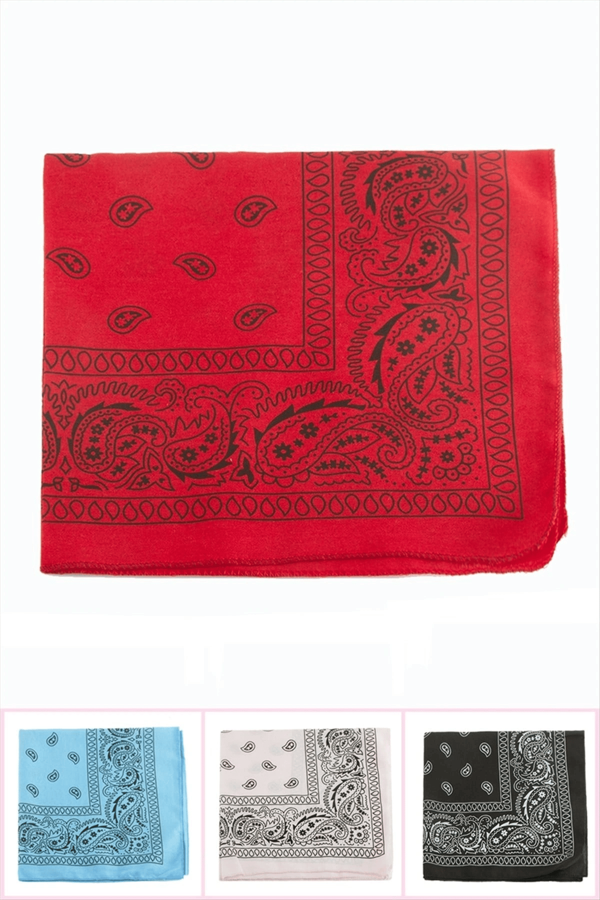 Oval Desenli Keten Bandana 50*50