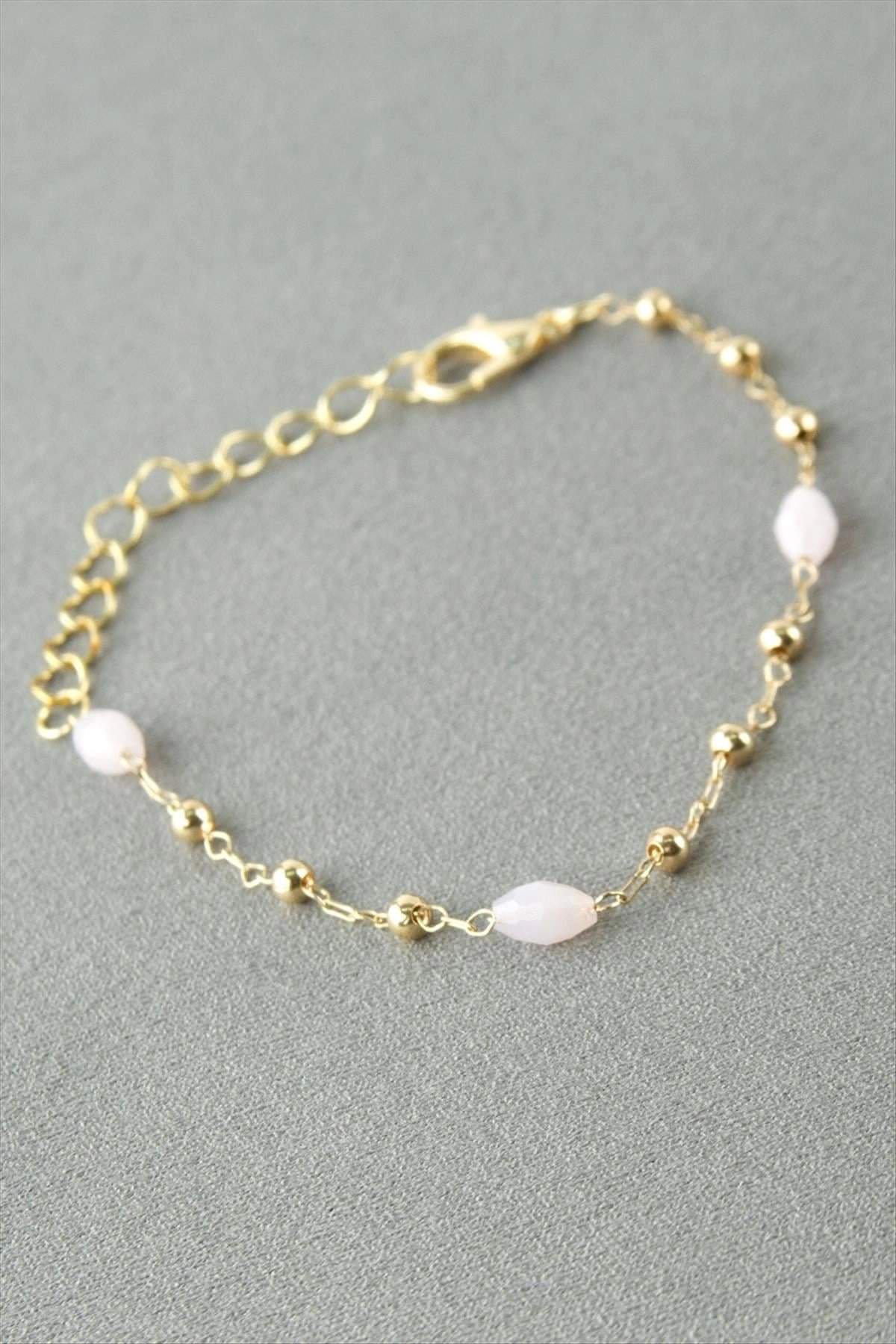Oval Kristal Taşlı Bileklik