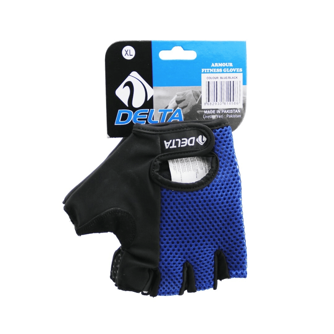 Parmaksız - Fileli  Sporcu Eldiveni  Mavi /siyah Xl Bx40
