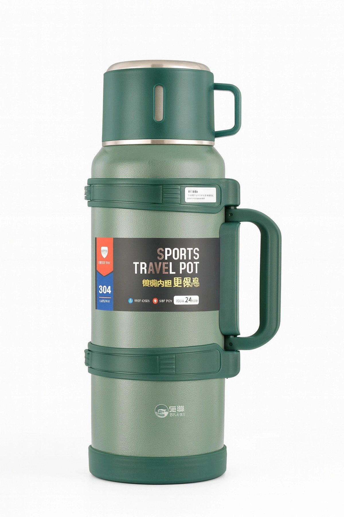 Paslanmaz çelik siyah termos 2 litre kutulu 48 saat yalıtım gıda temas sembollü - Spor & Outdoor