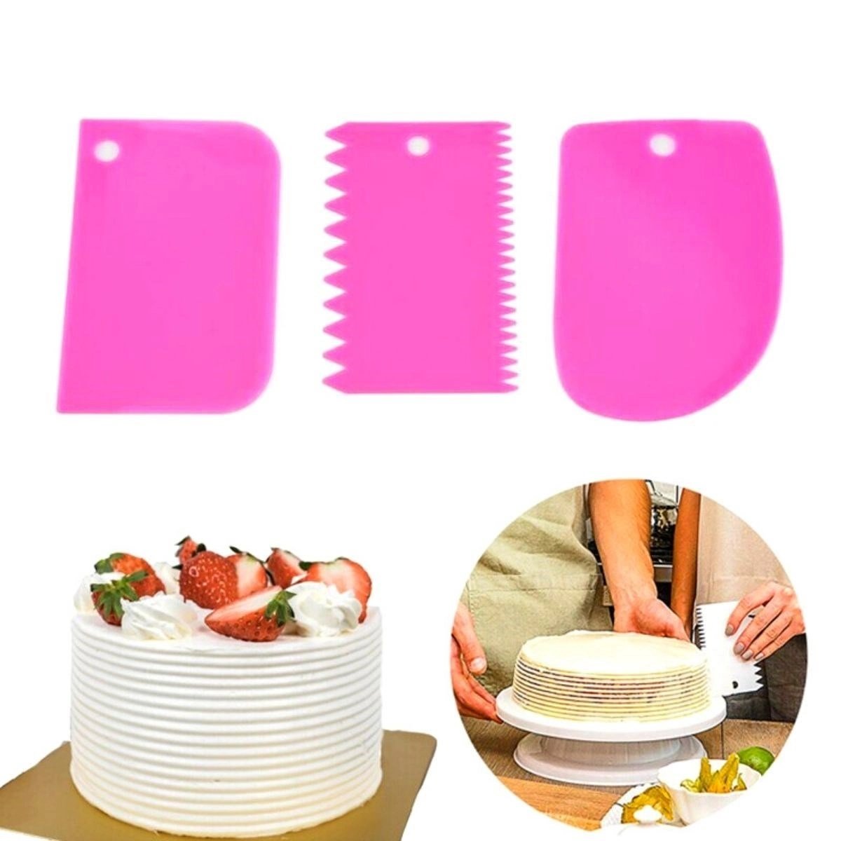 Pasta Hamur Şekillendirici Spatula Kesici Kazıyıcı Dekoratör Set Bx40