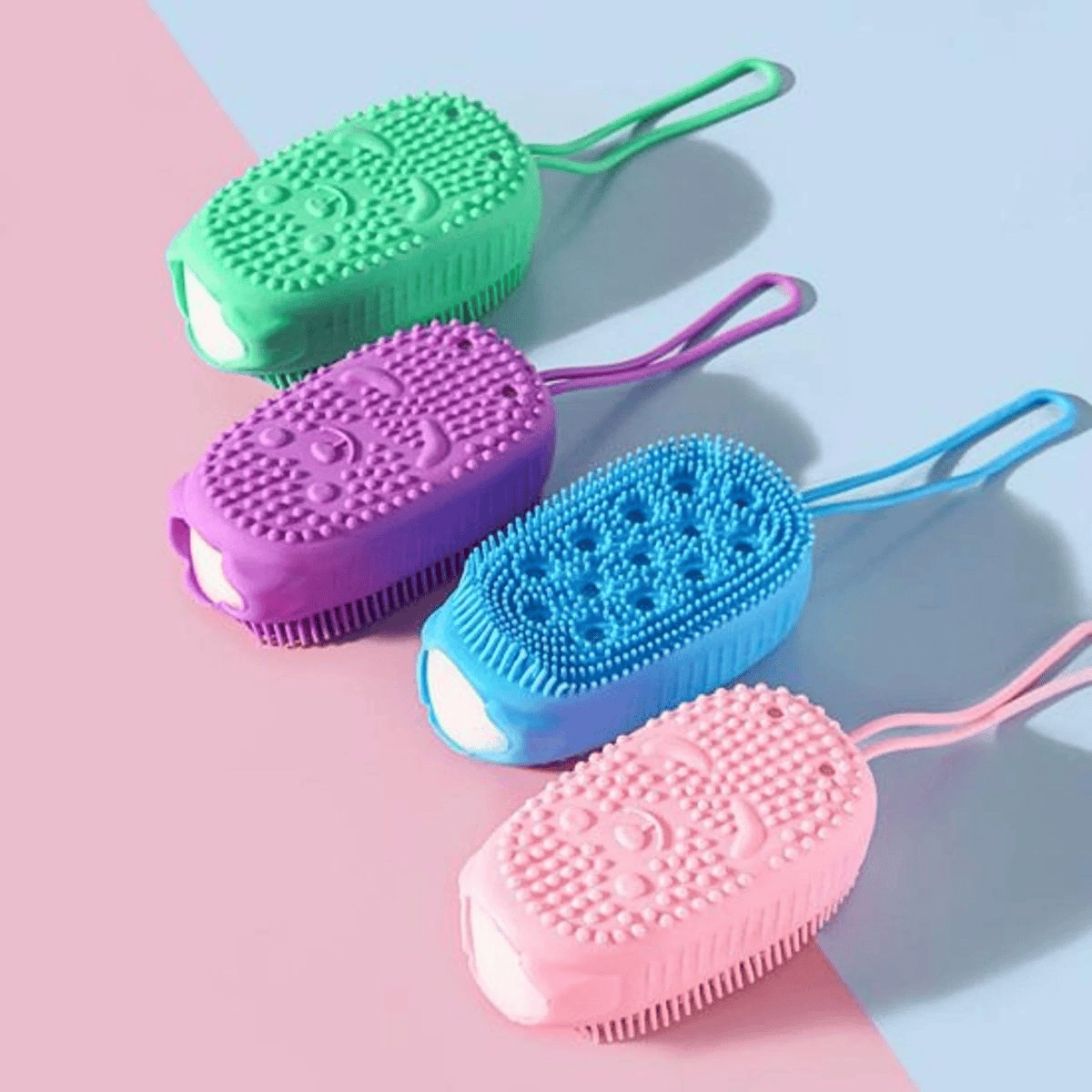 Peeling Etkili Süngerli Silikon Banyo Lifi – Asma Kancalı Duş Kesesi Bx40