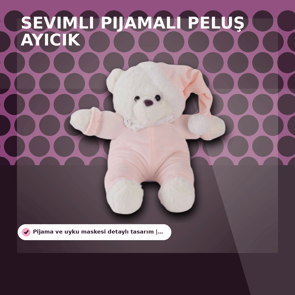 Pembe Renkli 30 cm Boyunda Yumuşak Peluş Ayıcık Oyuncak - Sevimli Tasarım
