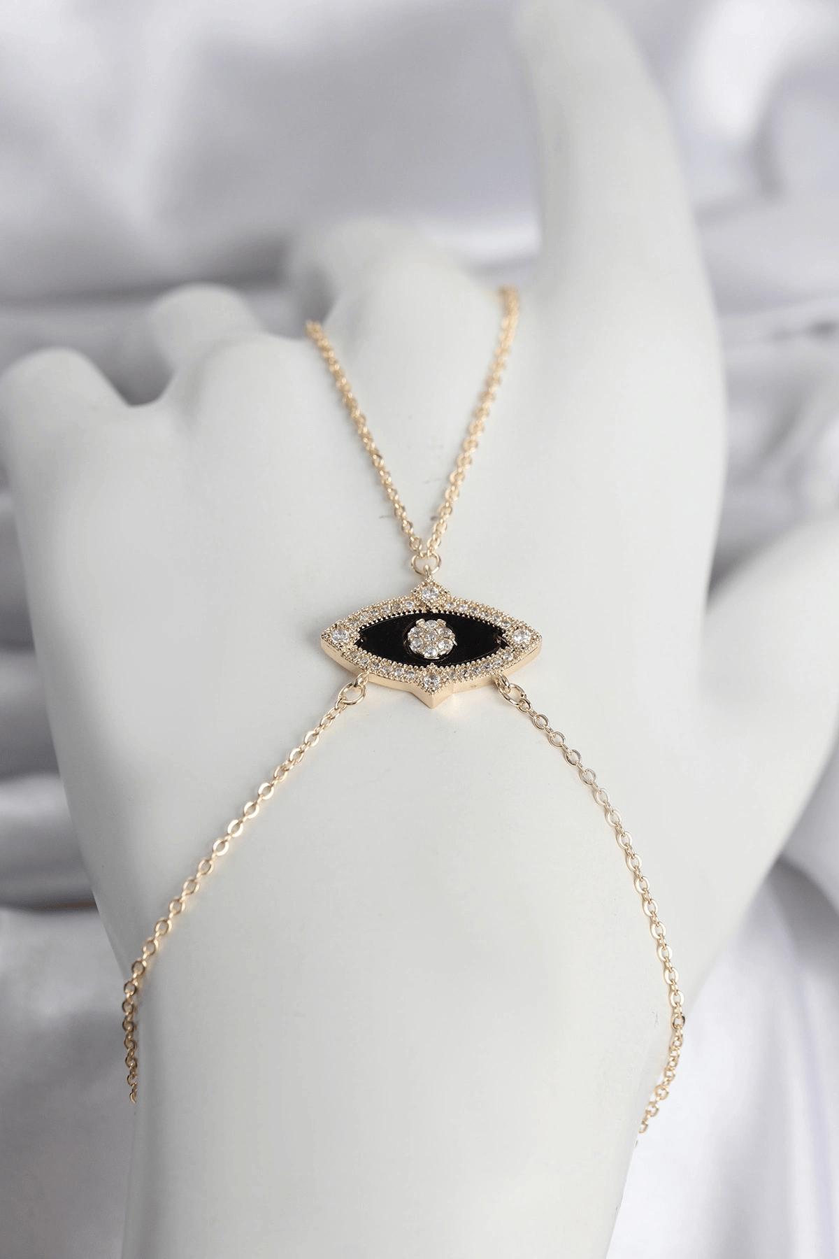 Pirinç Göz Model Gold Renk Zirkon Taşlı Kadın Şahmeran