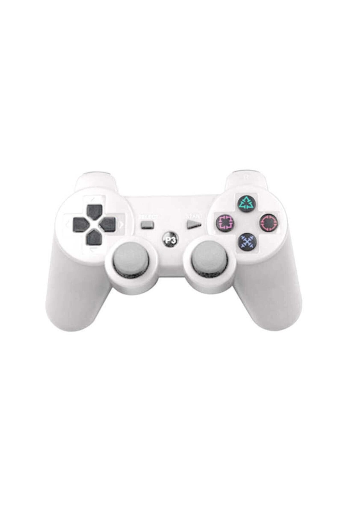 Playstation 3 uyumlu beyaz bluetooth joystick kablosuz bağlantılı oyun kolu - Elektronik