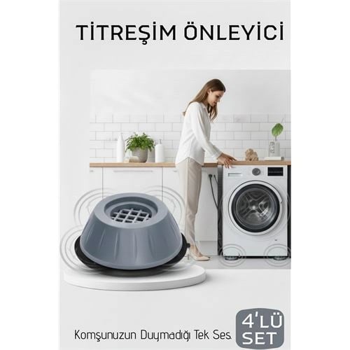 Premium 4'lü Titreşim Önleyici Kauçuk Ayak Seti - Ultra Sessiz ve Sarsıntısız Yıkama Teknolojisi 722564