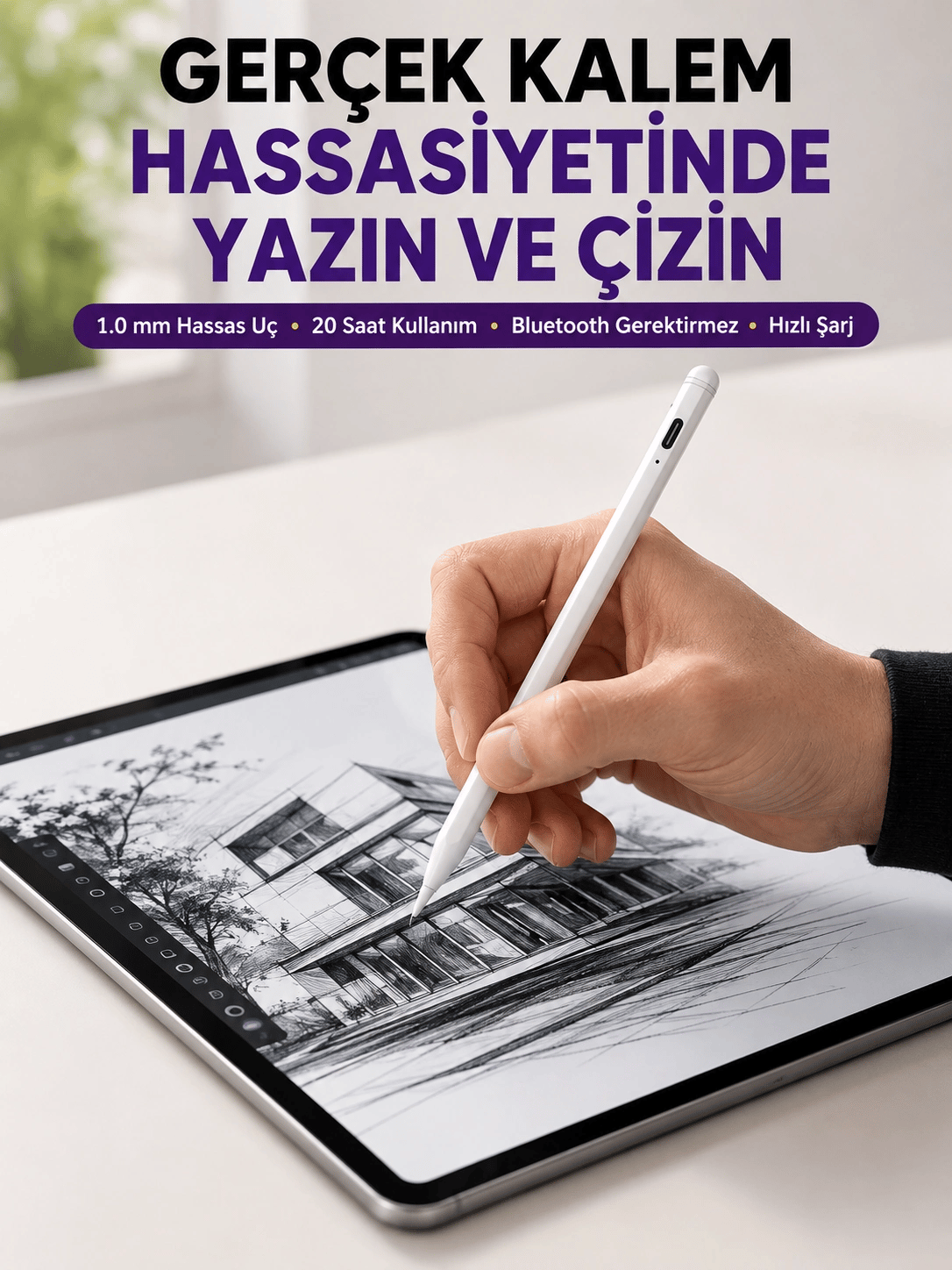 Profesyonel Dijital Kalem – Hassas Eğim Sensörü ve Uzun Süreli Kullanım Yeni Nesil