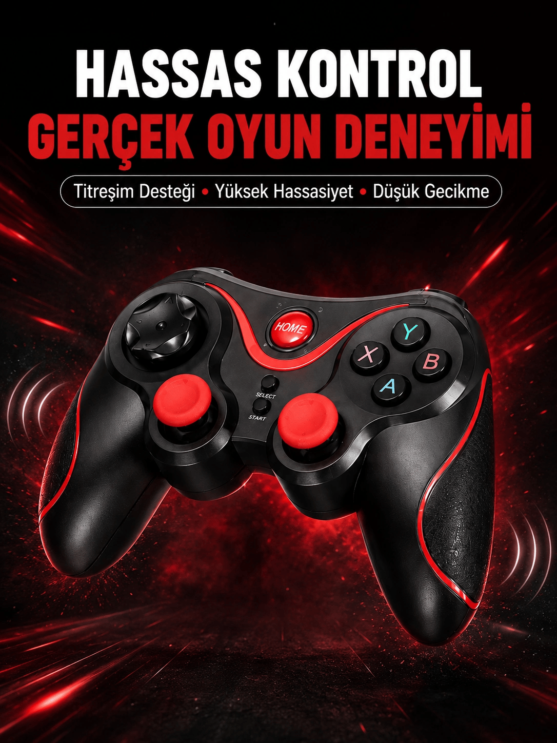 Profesyonel Oyuncu Kablosuz Gamepad Çoklu Cihaz Desteği