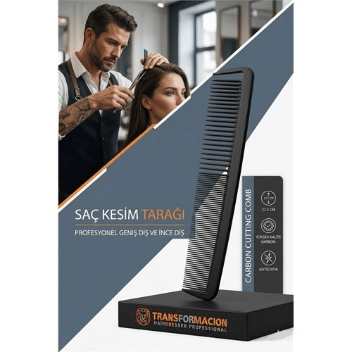 Profesyonel Saç Kesim Tarağı Geniş Diş ve İnce Diş Tarak Saç Şekillendirme Düzeltme Tarağı 721397