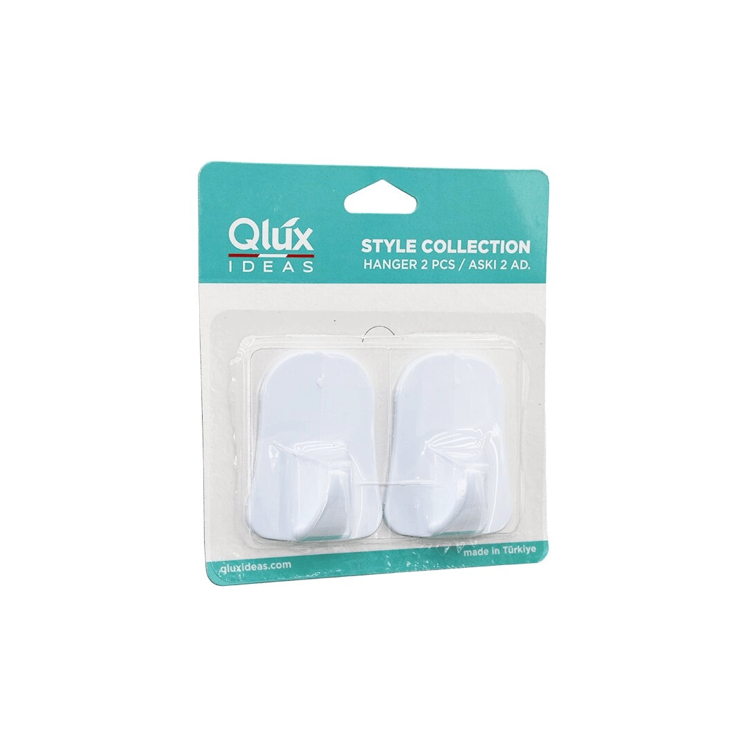 Qlux L-00735 2pcs Opak Beyaz Plastik Askı Bx40