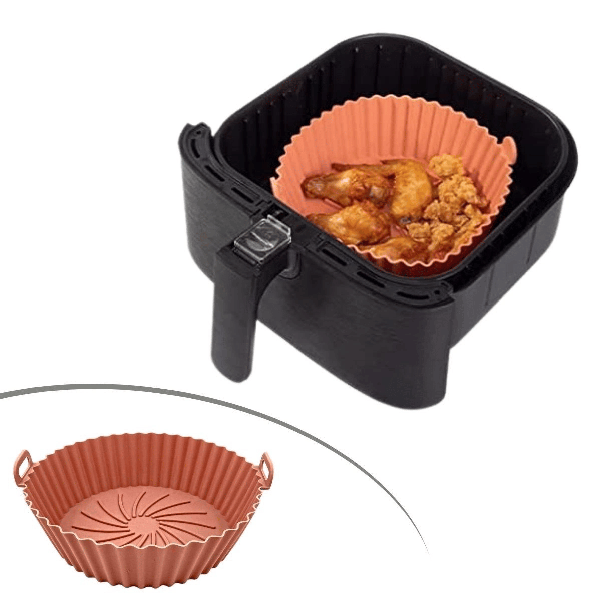 Renkli Isıya Dayanıklı Yıkanılabilir Silikon Fırın Ve Airfryer Yuvarlak Model Pişirme Matı 20 Cm Bx40
