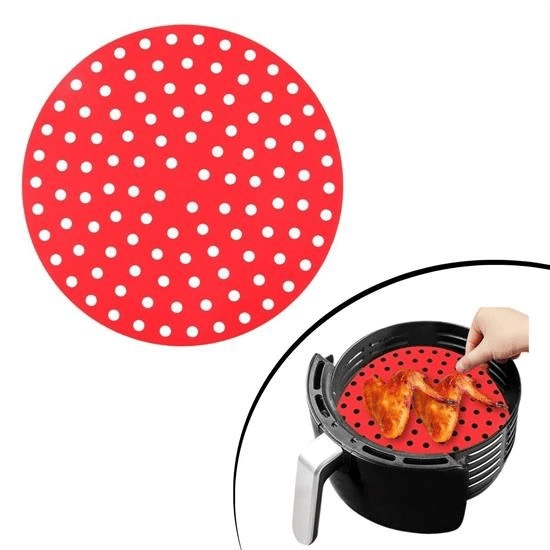 Renkli Isıya Dayanıklı Yıkanılabilir Silikon Fırın Ve Airfryer Yuvarlak Pişirme Matı 20 Cm Bx40