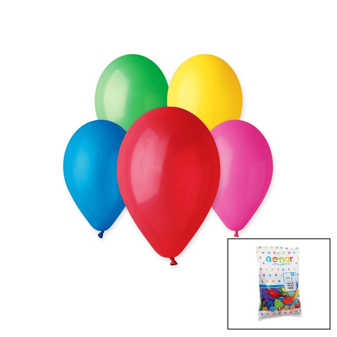 Renkli Klasik Balon 10 İnç - 26cm - 100pcs Bx40
