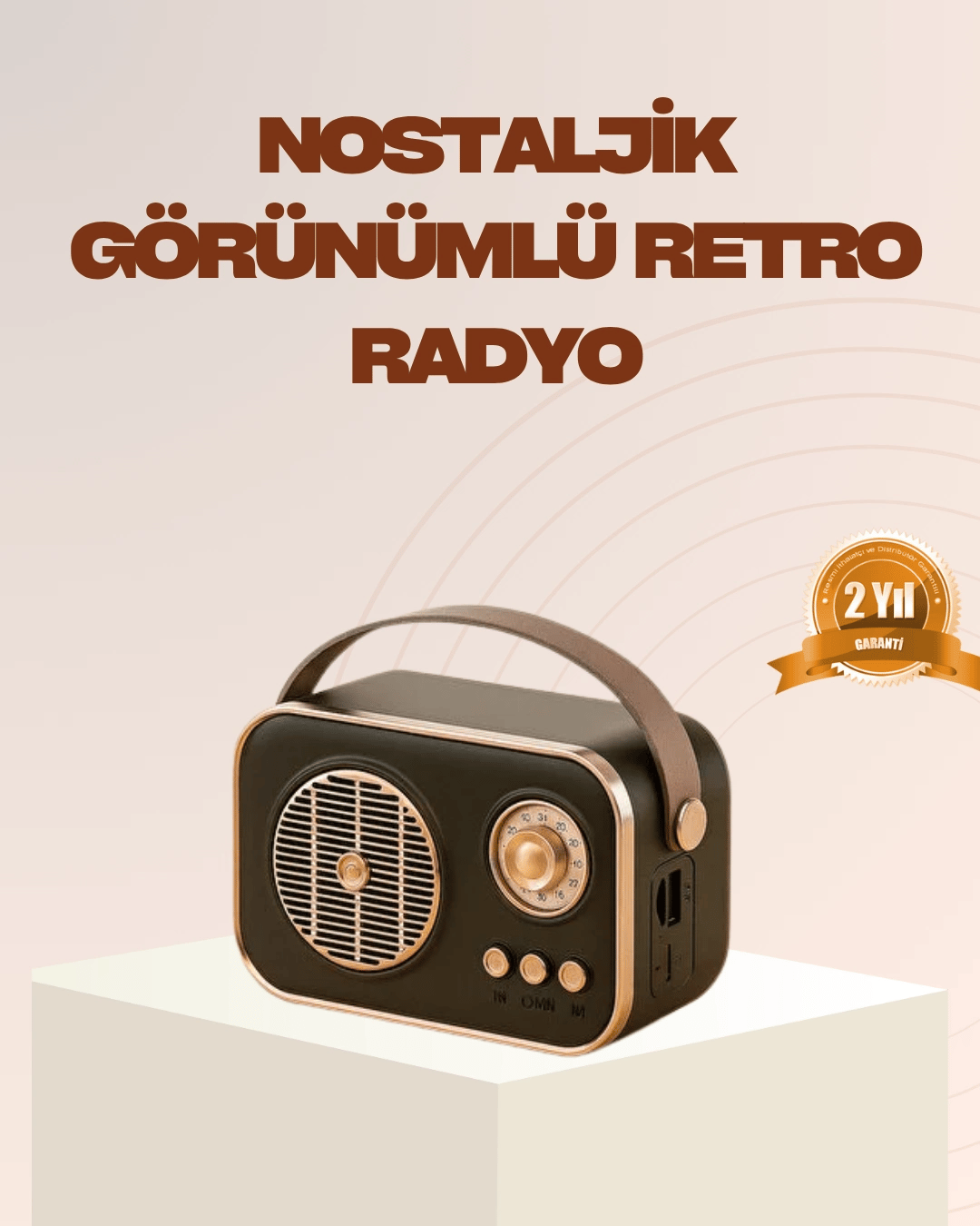 Retro Bluetooth Radyo – Nostaljik Tasarım, TF Kart ve USB Destekli