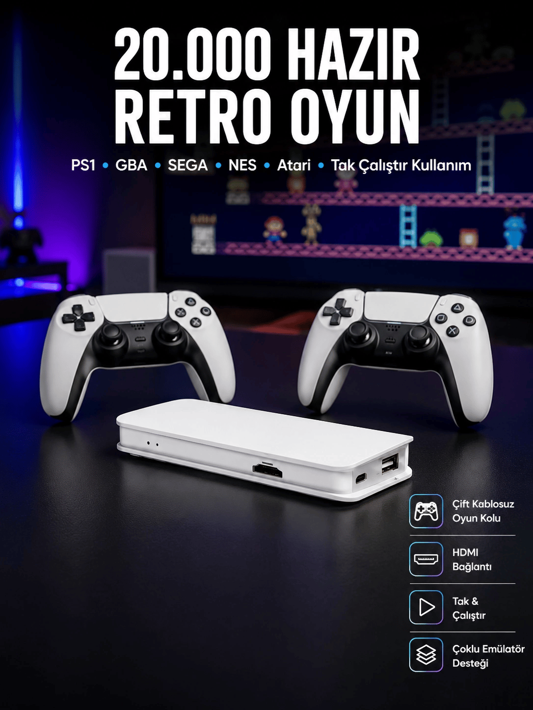 Retro Oyun Konsolu – 20.000 Yüklü Oyun