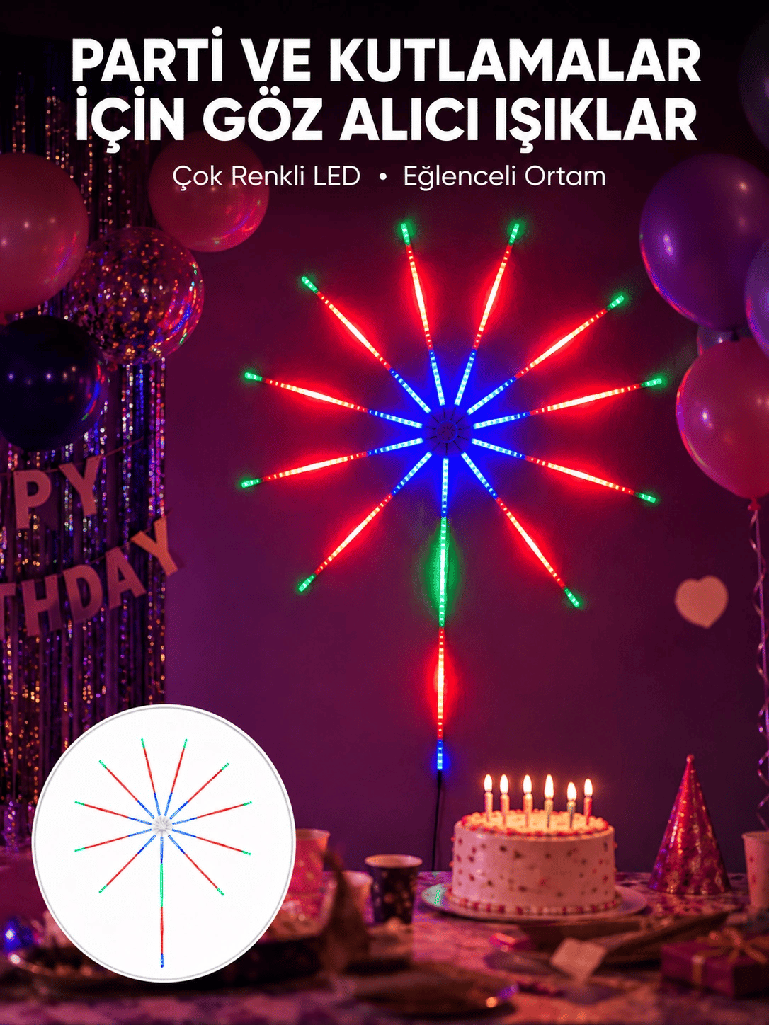 RGB LED Duvar Dekoru Sökülebilir Kollu Işık Sistemi Yeni Nesil
