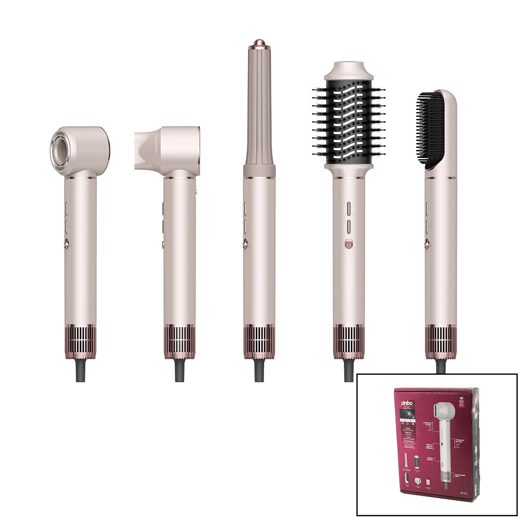 Rose Gold Air Brush 5in1=bukle-hacimle-düzleştir-2-fırça Saç Kurutma - Şekil Makinesi 1300w3-kdm.hız - Derece Shd-1729 Bx40