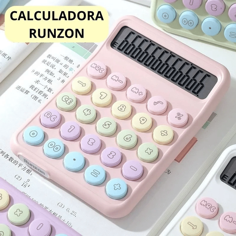 Runzon Renkli Hesap Makinesi Yuvarlak Uçlu 12 Hane Mavi Rz-822 Bx40