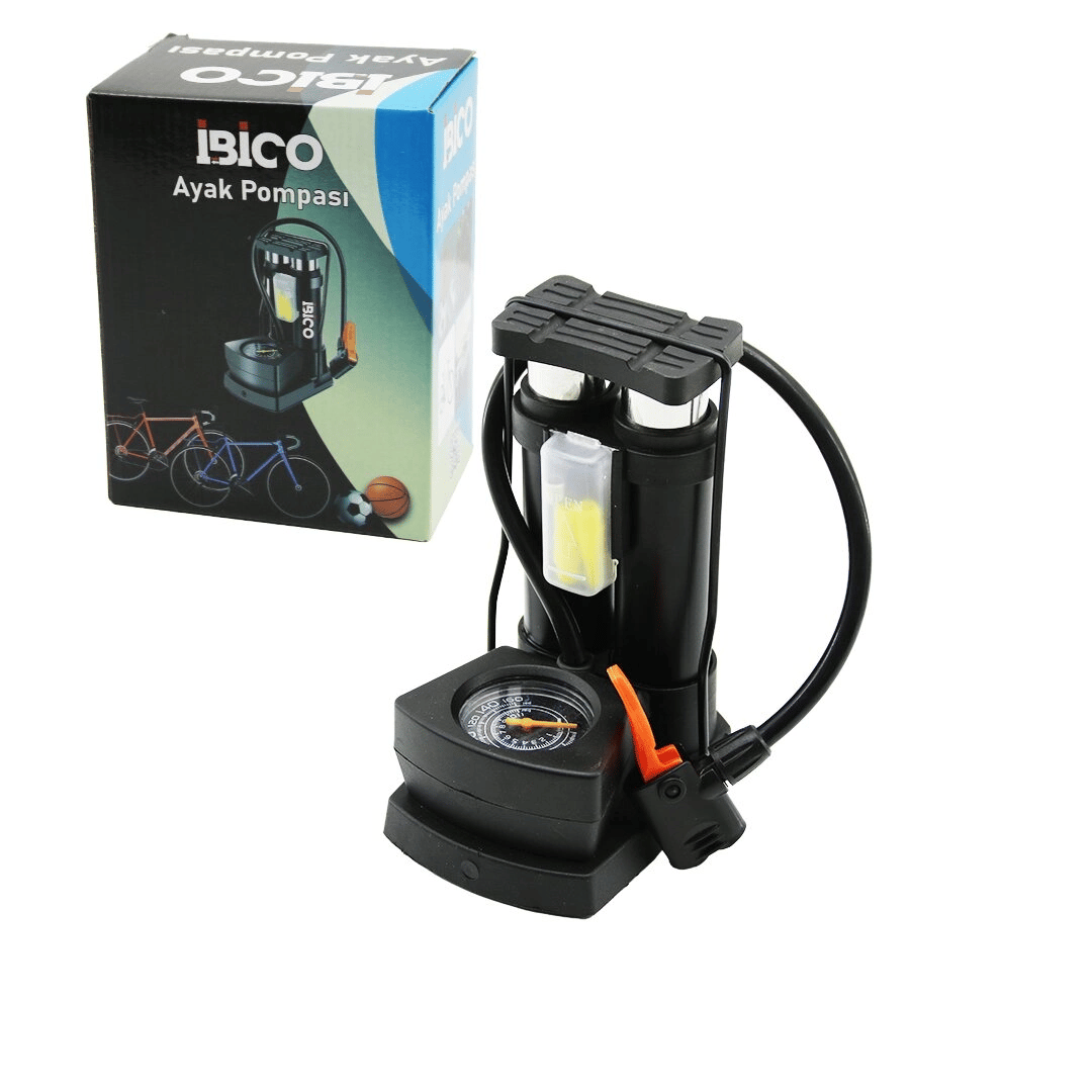 Saatli Dikey Model - İnce Pistonlu Ayak Pompası Oto-araç - Bisiklet-motor Lastik - Top - Şişme Havuz-yatak Bx40