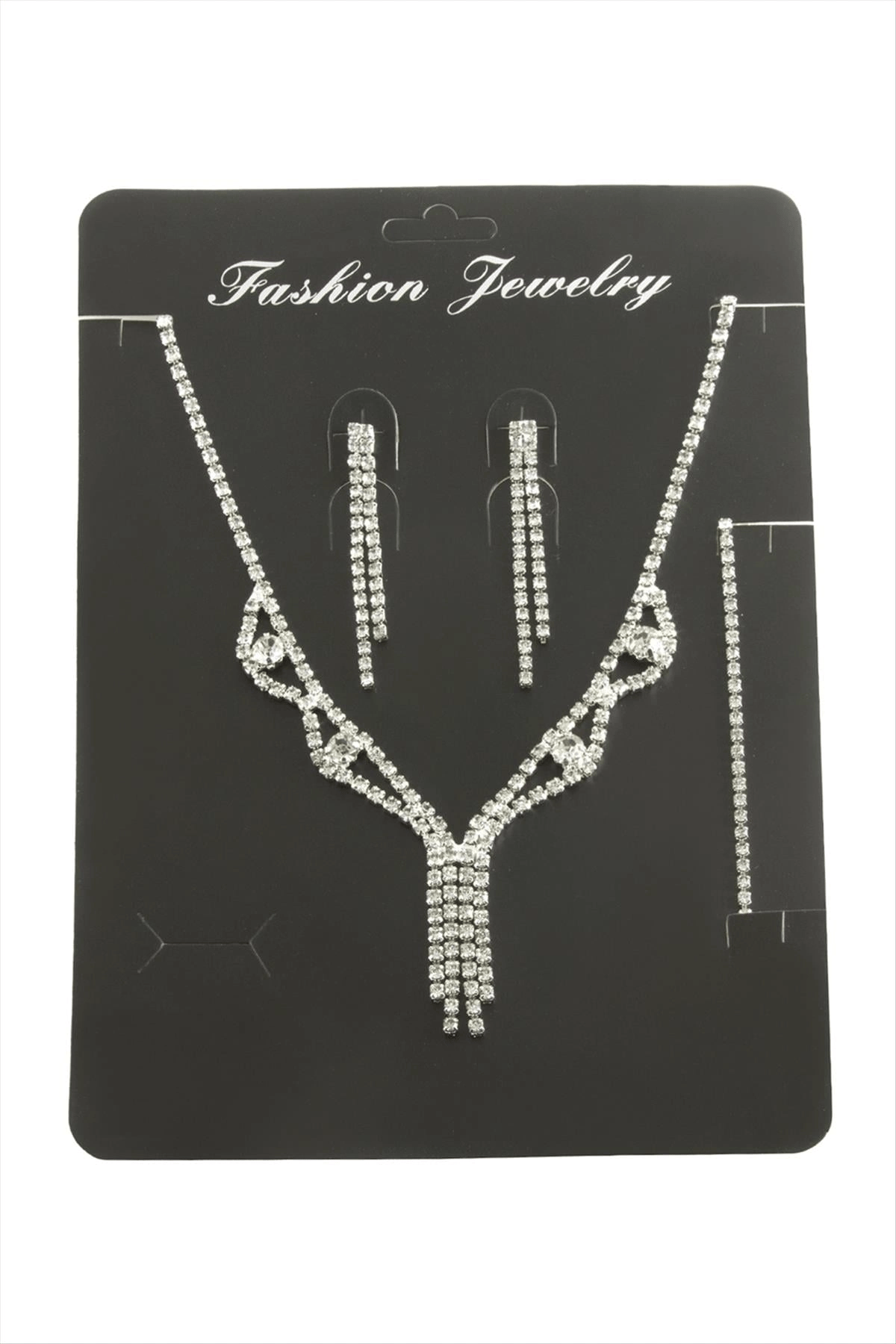 Sallantılı Taşlı Set Kolye