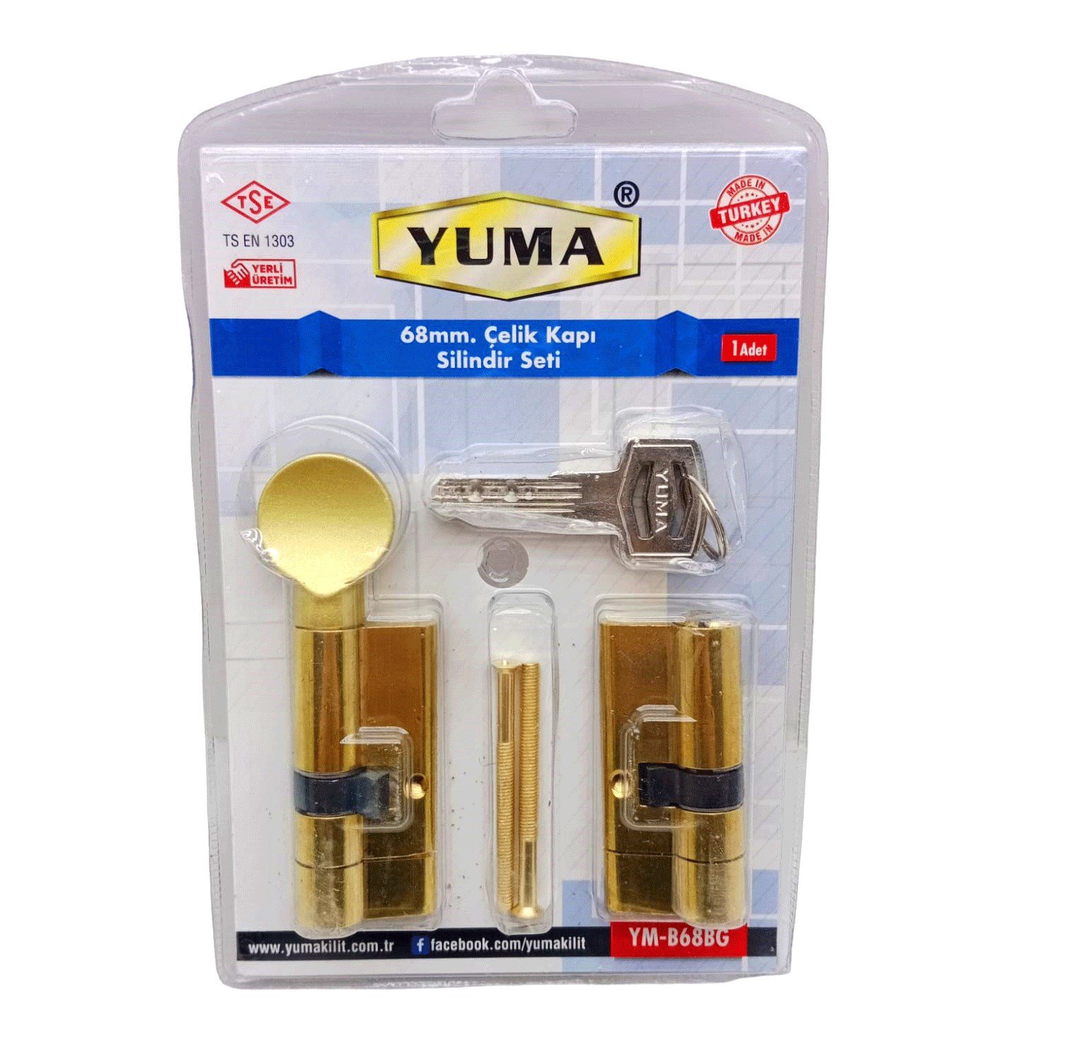 Sarı Mandallı Çelik Kapı Barel Set 68m Bx40