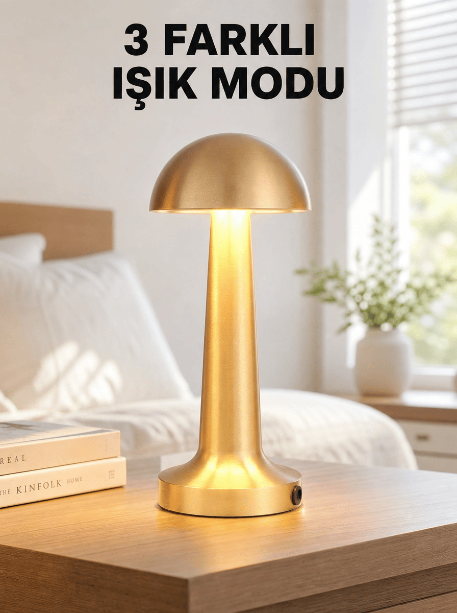 Şarjlı Dimmerli LED Masa Lambası – 4-8 Saat Aydınlatma Yeni Nesil
