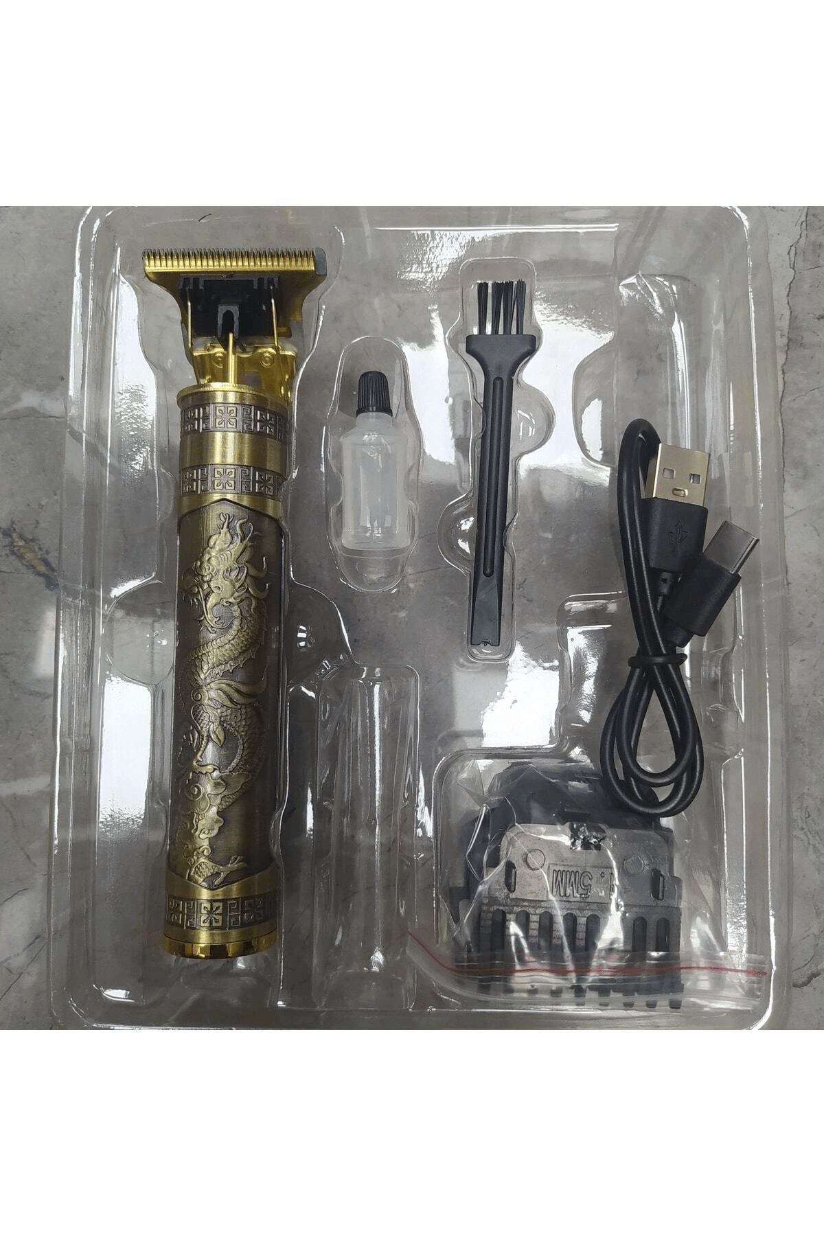 Şarjlı sakal tıraş makinesi kuru kullanım altın renk 1-3 başlık 2 yıl garantili - 50 Hz Frekans