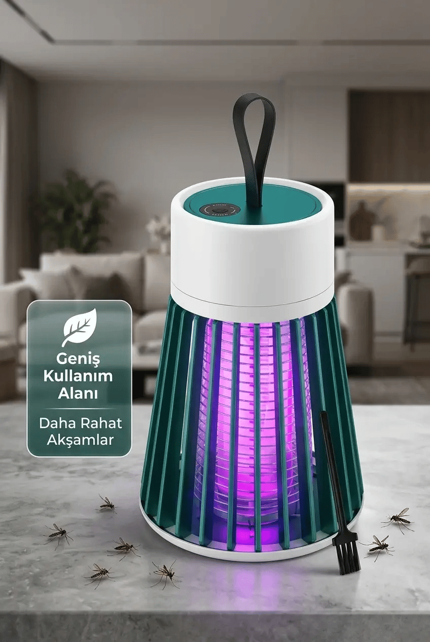 Şarjlı Sineksavar Lamba Mor Işıklı Tek Tuşlu Kullanışlı Koruyucu Gövdeli Ürün Modeli