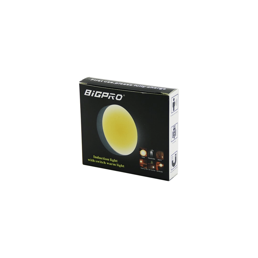 Sensörlü=0--3mt  Usb Şarjlı  Sarı Led Yuvarlak Lamba Çap: 8.3cm - Kalınlık: 2cm Bx40