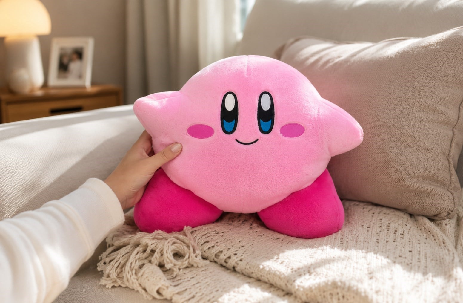 Sevimli Pembe Peluş Yastık Dekoratif Yumuşak Dolgulu Koltuk ve Yatak Yastığı 30 cm