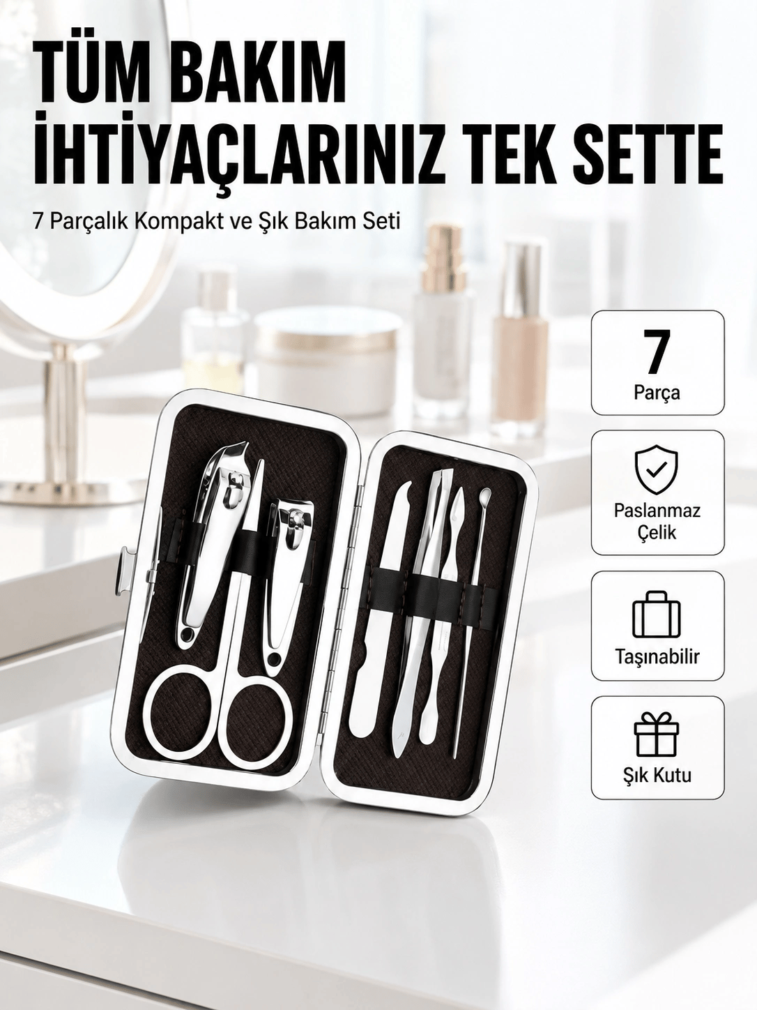 Seyahat İçin Uygun Çok Amaçlı Kişisel Bakım Seti