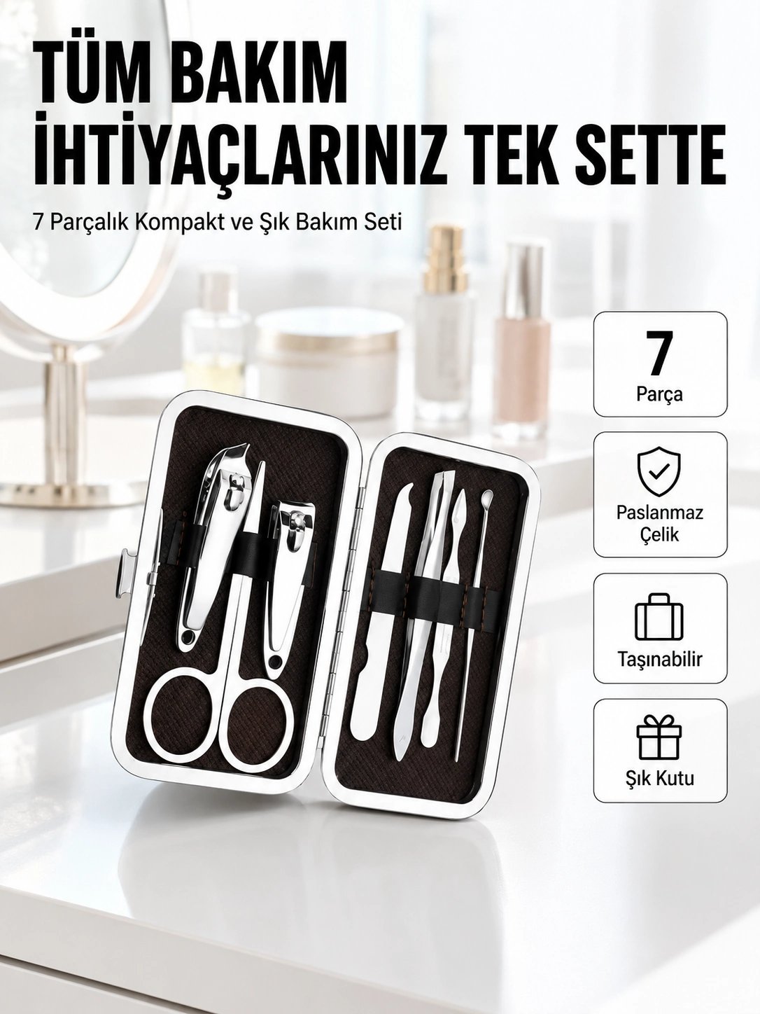 Seyahat İçin Uygun Çok Amaçlı Kişisel Bakım Seti